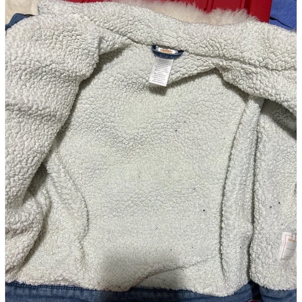 Gymboree Girl's Sherpa Lined Embroidered Sunflowers Denim Jean Jacket, Size 10